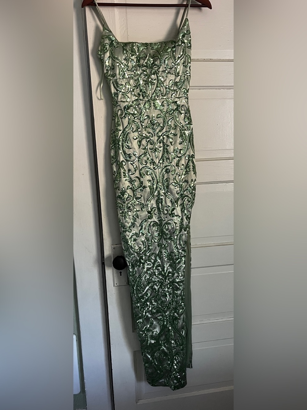 XS sparkly green prom/formal dress
